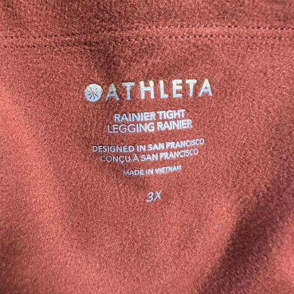 Athleta NWT Rainier High Rise Legging Size 3X Rust Dried Cinnamon Zip Pockets - Picture 5 of 12